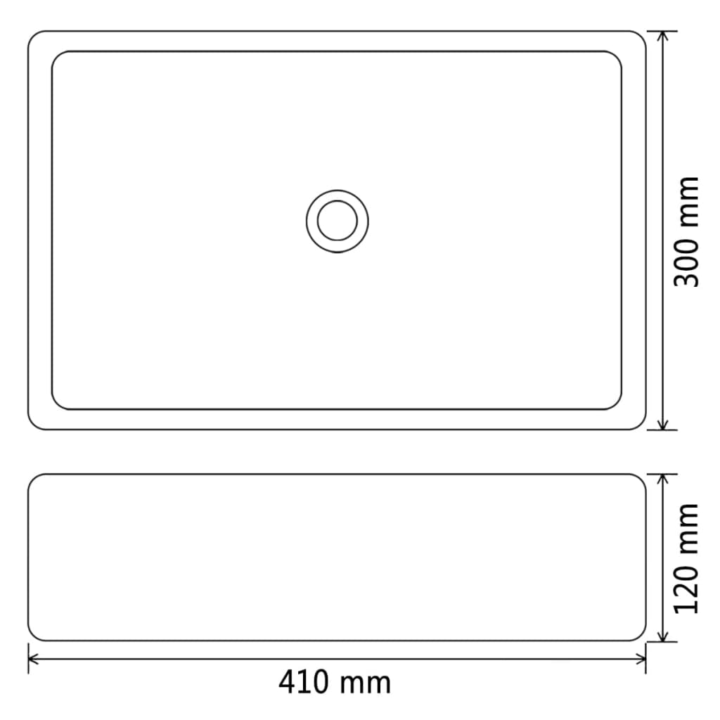 Lavandino Rettangolare in Ceramica Nero 41x30x12 cm - homemem39