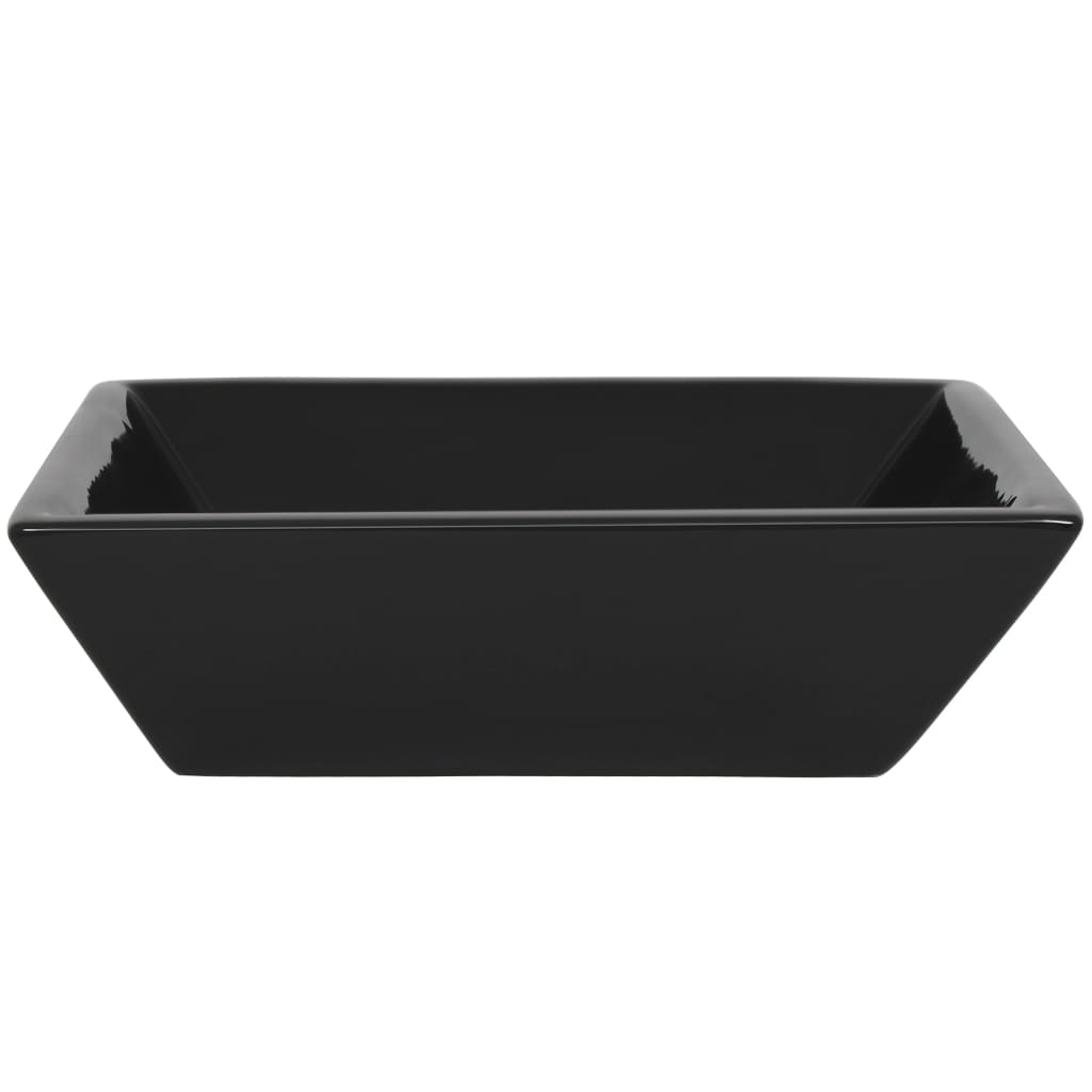 Lavandino Quadrato in Ceramica Nero 41,5x41,5x12 cm - homemem39