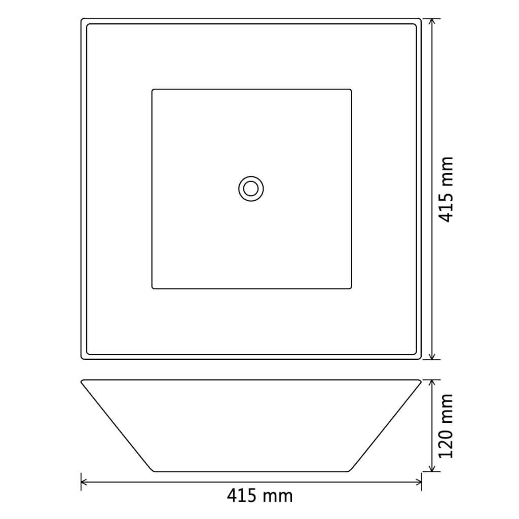 Lavandino Quadrato in Ceramica Nero 41,5x41,5x12 cm - homemem39