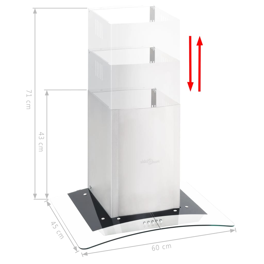 Cappa Aspirante a Muro 60 cm Acciaio Inossidabile 756 m³/h LED - homemem39