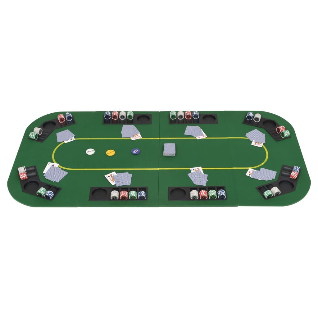 Tavolo da Poker Pieghevole in 4 8 Giocatori Rettangolare Verde - homemem39