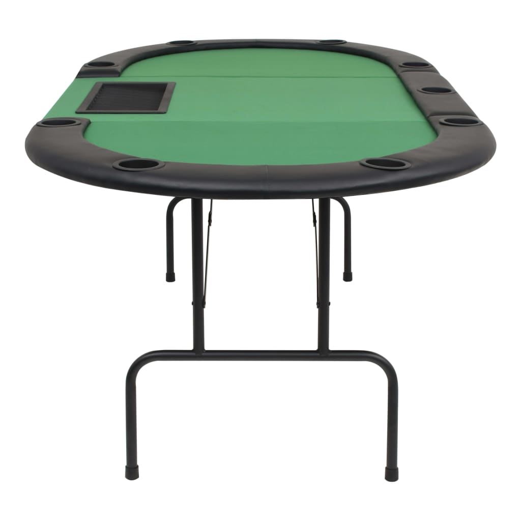 Tavolo da Poker Piegabile in 3 per 9 Giocatori Ottagonale Verde - homemem39