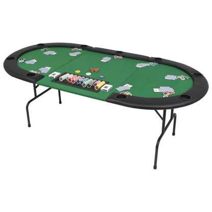 Tavolo da Poker Piegabile in 3 per 9 Giocatori Ottagonale Verde - homemem39