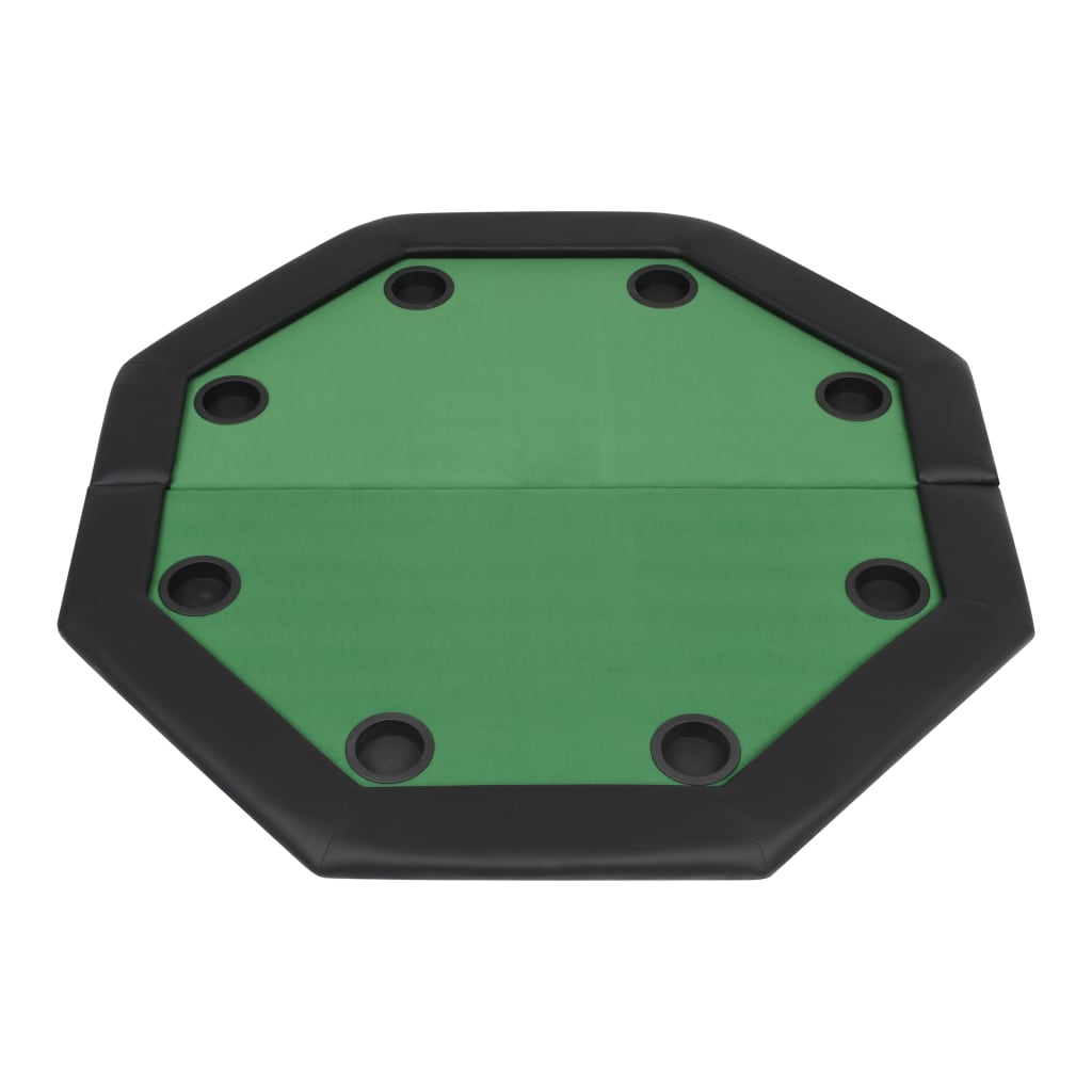 Tavolo da Poker Piegabile in 2 per 8 Giocatori Ottagonale Verde - homemem39