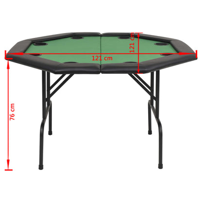 Tavolo da Poker Piegabile in 2 per 8 Giocatori Ottagonale Verde - homemem39