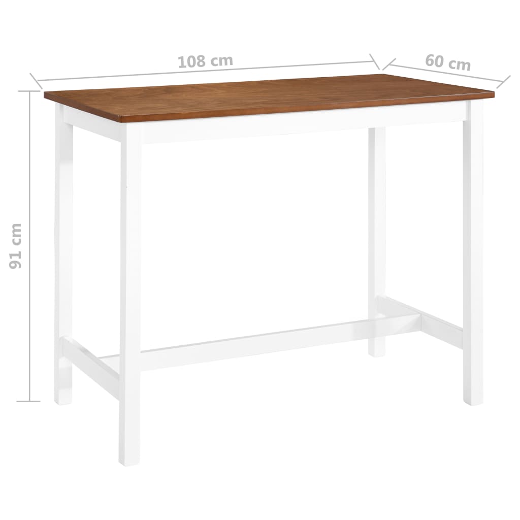 Tavolino da Bar in Legno Massello 108x60x91 cm - homemem39