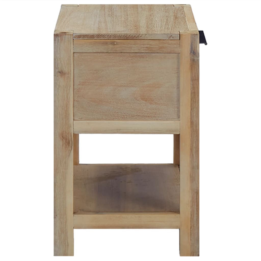 Comodino con Cassetto 40x30x48 cm in Legno Massello di Acacia - homemem39