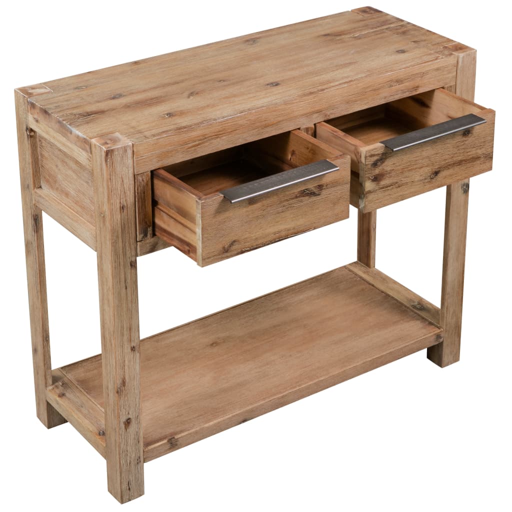 Tavolo Consolle 82x33x73 cm in Legno Massello di Acacia - homemem39