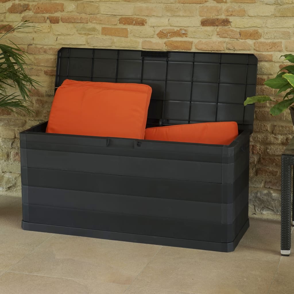 Baule da Giardino Nero 117x45x56 cm - homemem39