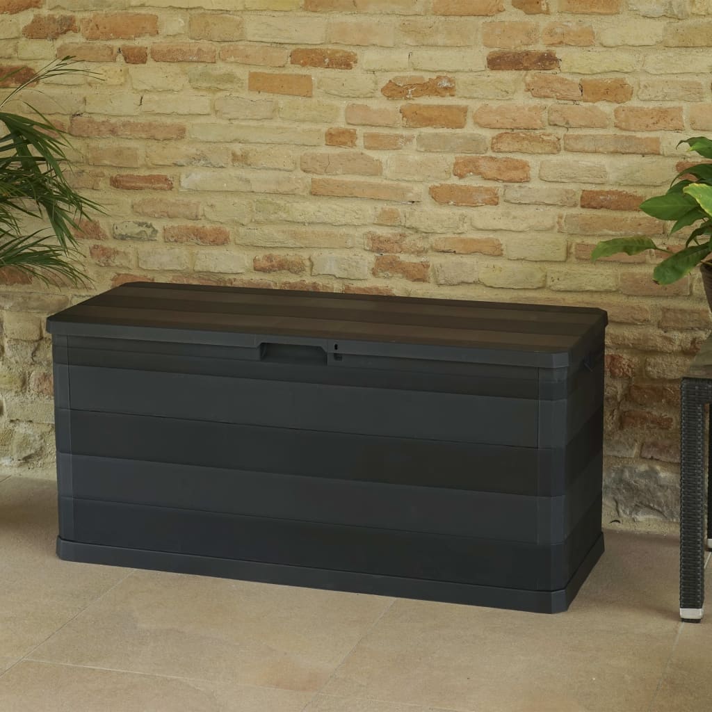 Baule da Giardino Nero 117x45x56 cm - homemem39