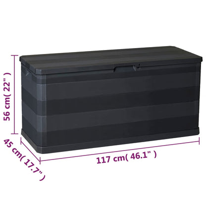 Baule da Giardino Nero 117x45x56 cm - homemem39