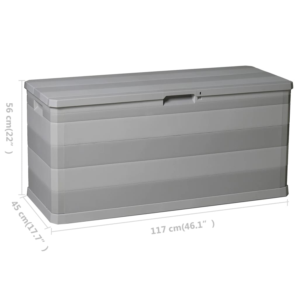 Baule da Giardino Grigio 117x45x56 cm - homemem39