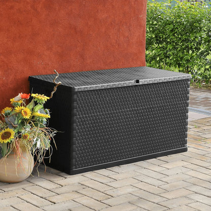 Baule da Giardino Antracite 120x56x63 cm in Rattan PP - homemem39