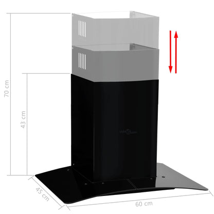 Cappa Aspirante a Muro Acciaio Inox 756 m³/h 60 cm Nera - homemem39