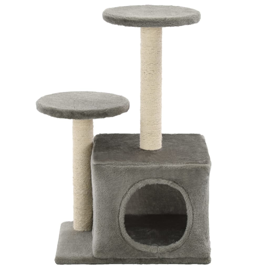 Albero per Gatti con Tiragraffi in Sisal 60 cm Grigio - homemem39