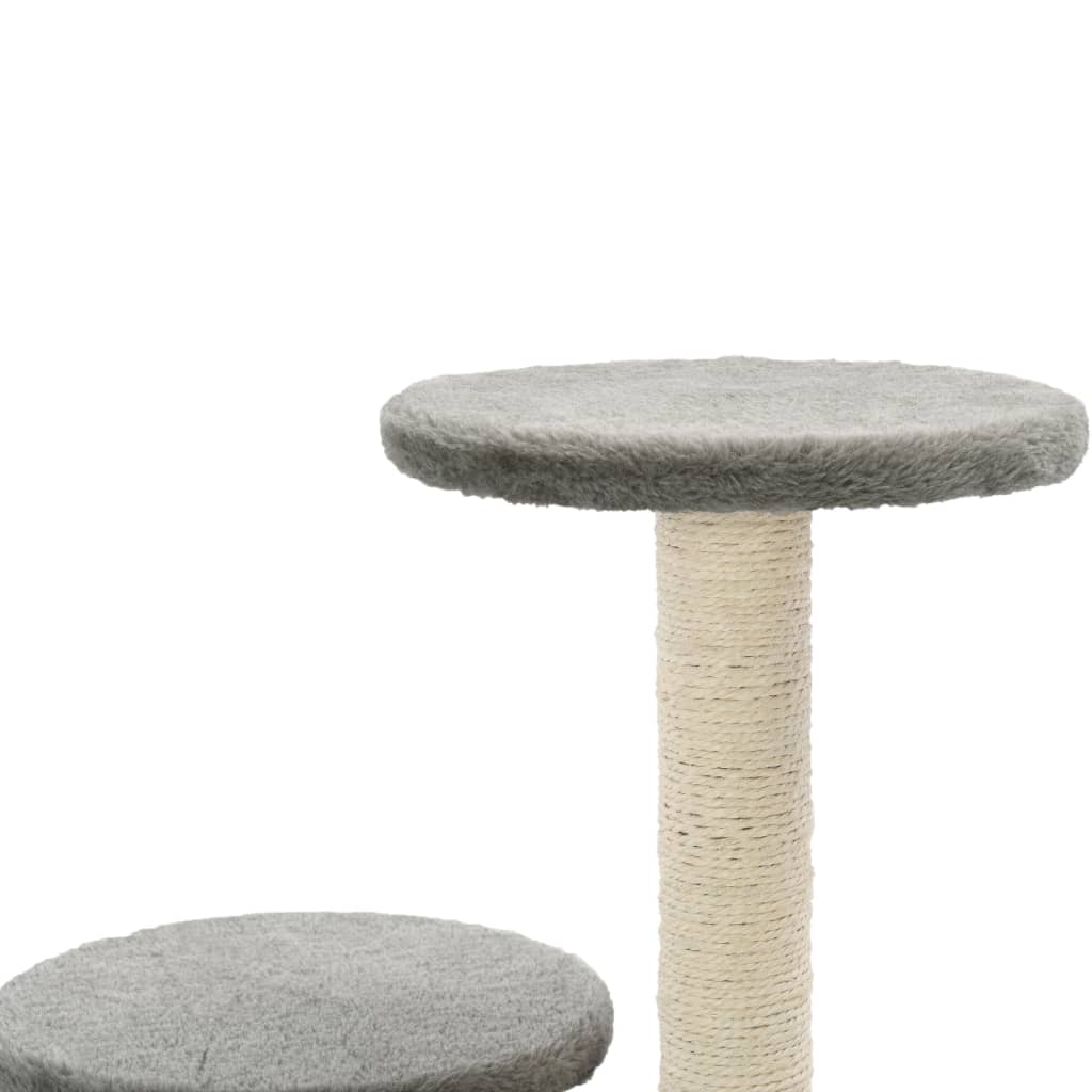 Albero per Gatti con Tiragraffi in Sisal 60 cm Grigio - homemem39