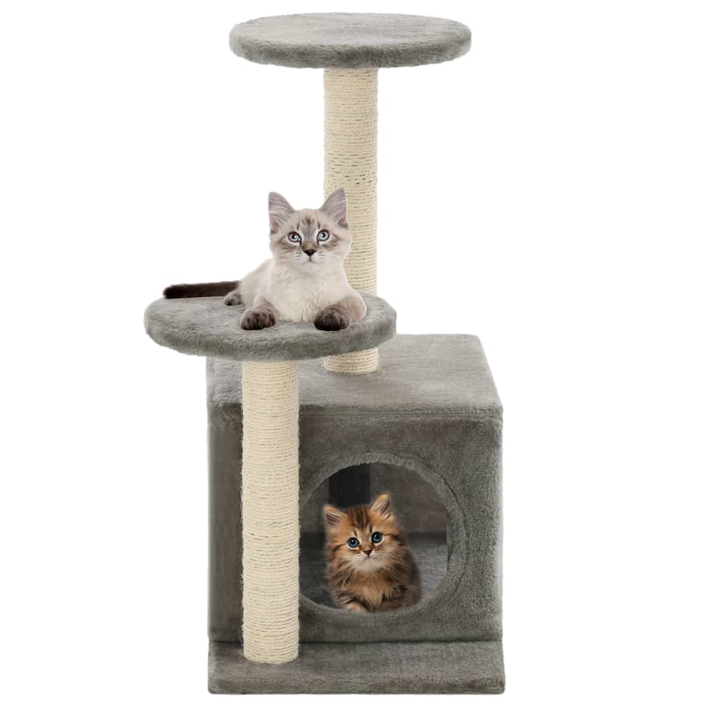 Albero per Gatti con Tiragraffi in Sisal 60 cm Grigio - homemem39