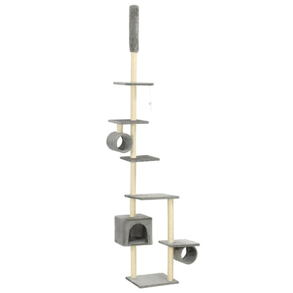 Albero per Gatti con Tiragraffi in Sisal 203 cm Grigio - homemem39