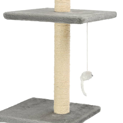 Albero per Gatti con Tiragraffi in Sisal 203 cm Grigio - homemem39