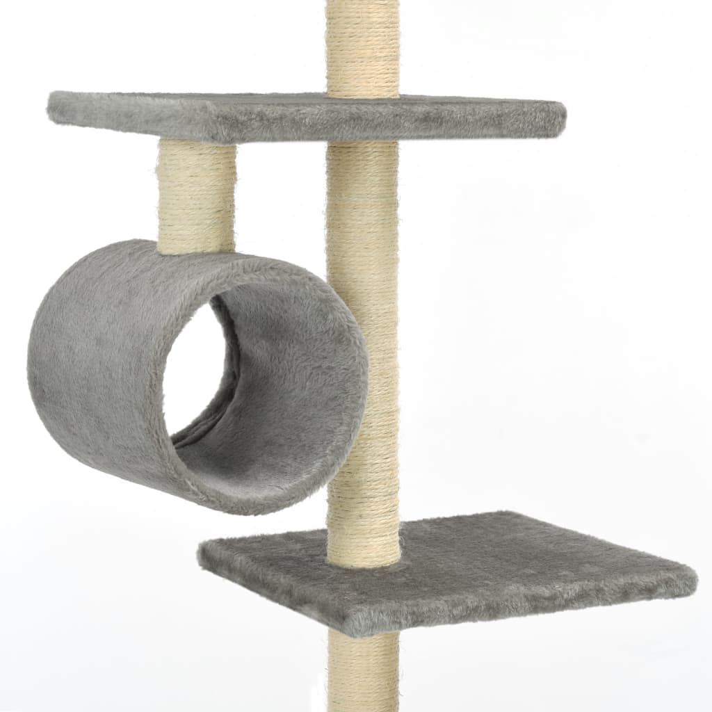 Albero per Gatti con Tiragraffi in Sisal 203 cm Grigio - homemem39