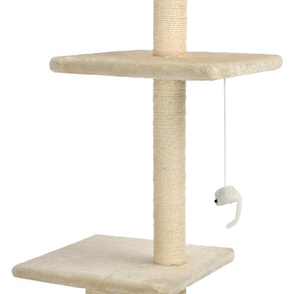 Albero per Gatti con Tiragraffi in Sisal 260 cm Beige - homemem39