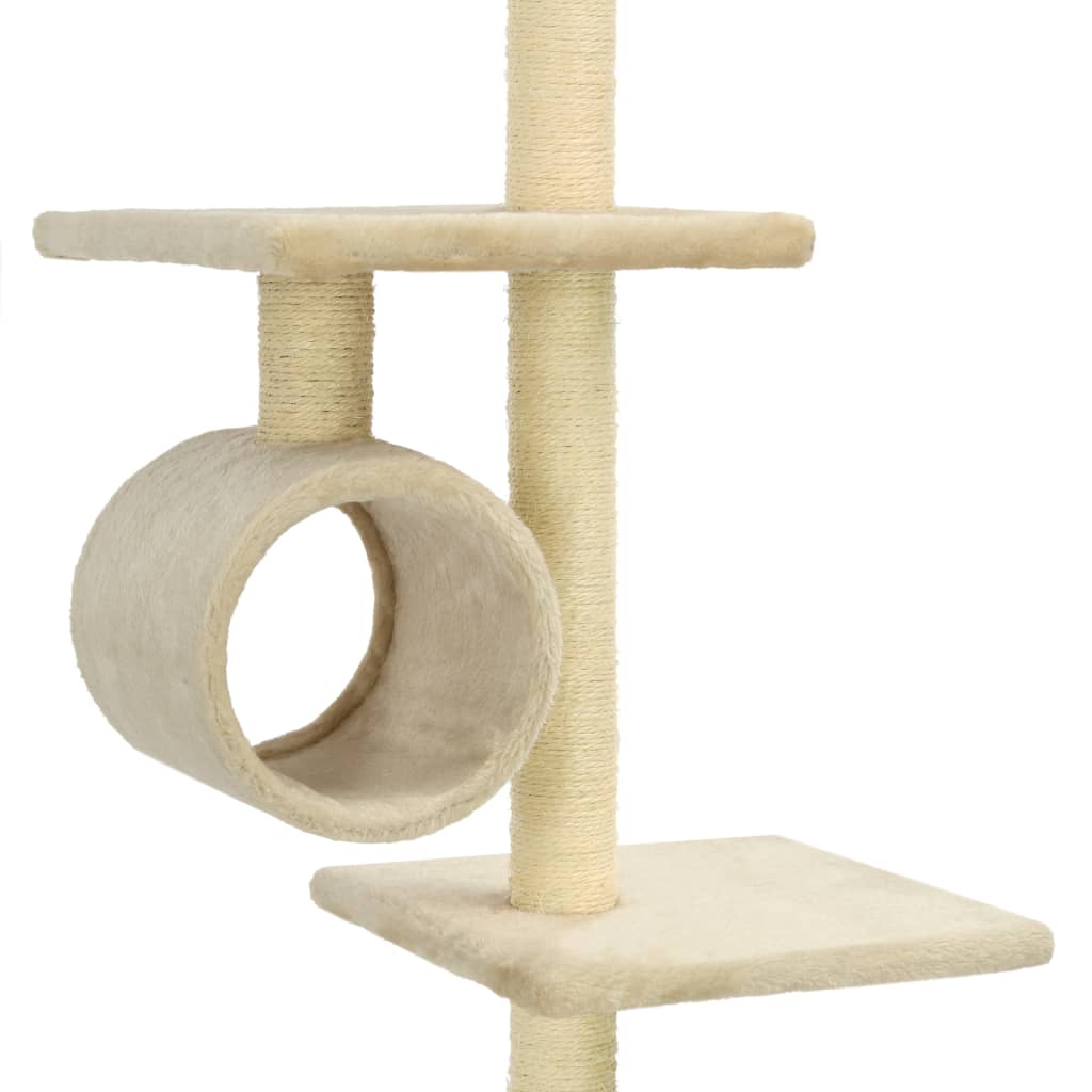 Albero per Gatti con Tiragraffi in Sisal 260 cm Beige - homemem39