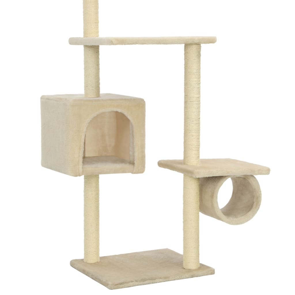 Albero per Gatti con Tiragraffi in Sisal 260 cm Beige - homemem39