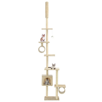 Albero per Gatti con Tiragraffi in Sisal 260 cm Beige - homemem39