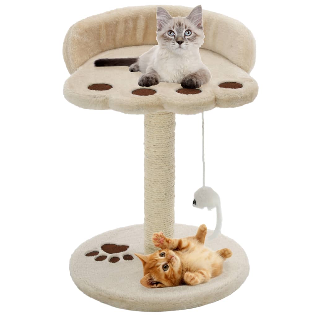 Albero per Gatti con Tiragraffi in Sisal 40 cm Beige e Marrone - homemem39