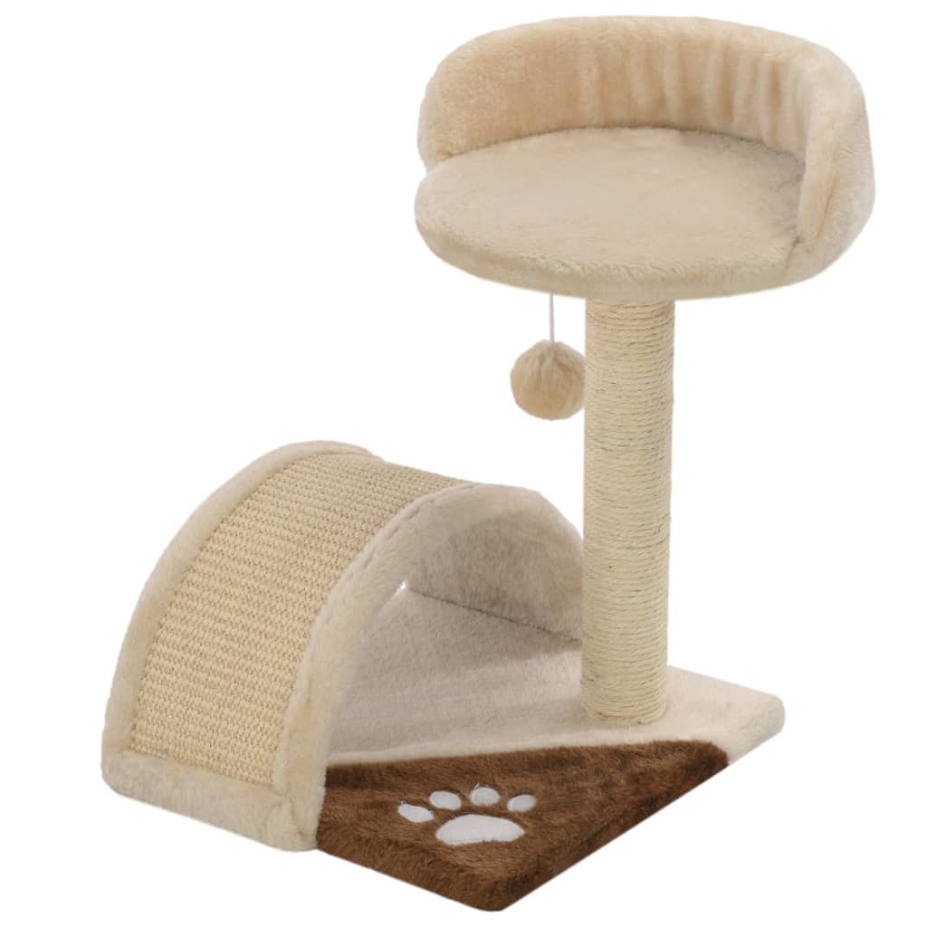 Albero per Gatti con Tiragraffi in Sisal 40cm Beige e Marrone - homemem39