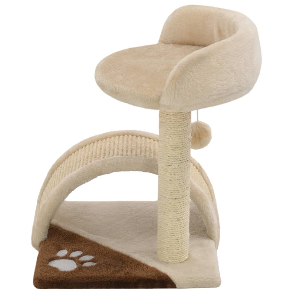 Albero per Gatti con Tiragraffi in Sisal 40cm Beige e Marrone - homemem39