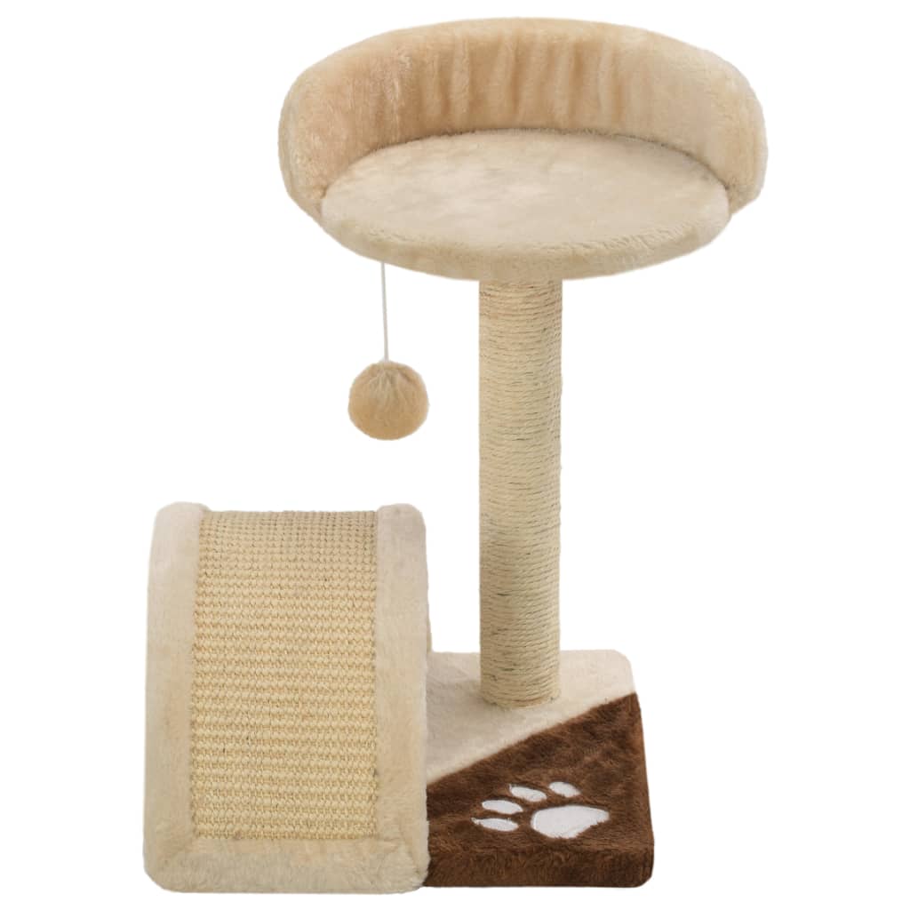 Albero per Gatti con Tiragraffi in Sisal 40cm Beige e Marrone - homemem39