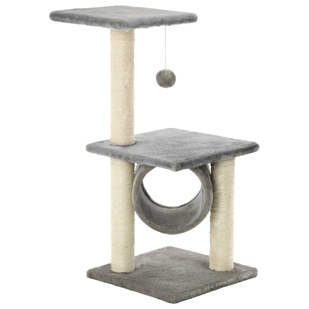 Albero per Gatti con Tiragraffi in Sisal 65 cm Grigio - homemem39