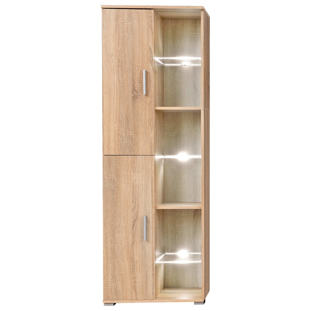 Parete Attrezzata Porta TV con Luci LED Rovere Sonoma - homemem39