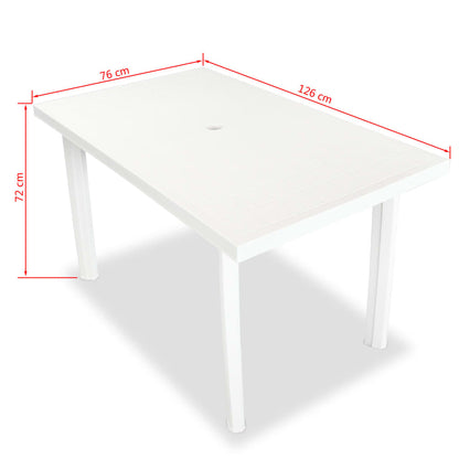 Set da Pranzo da Giardino 5 pz in Plastica Bianco - homemem39