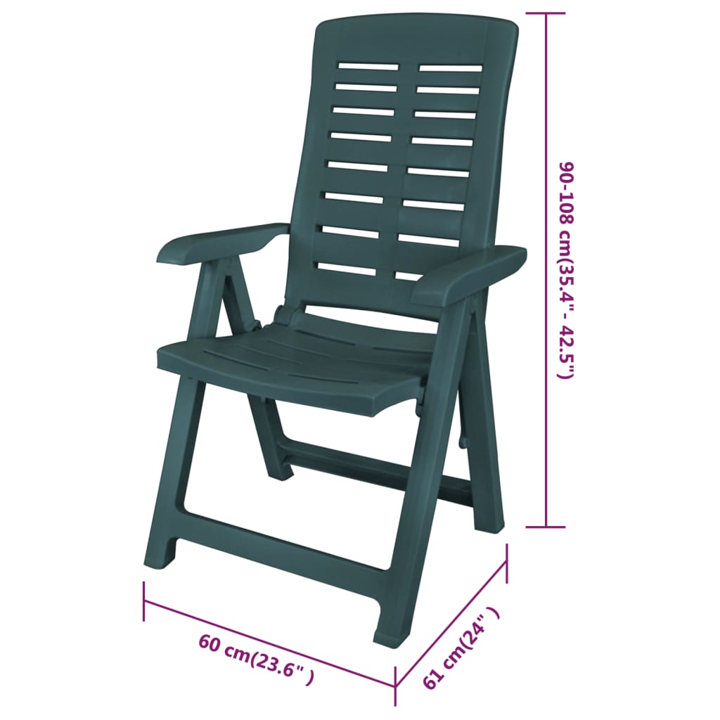 Set da Pranzo da Giardino 7 pz in Plastica Verde - homemem39