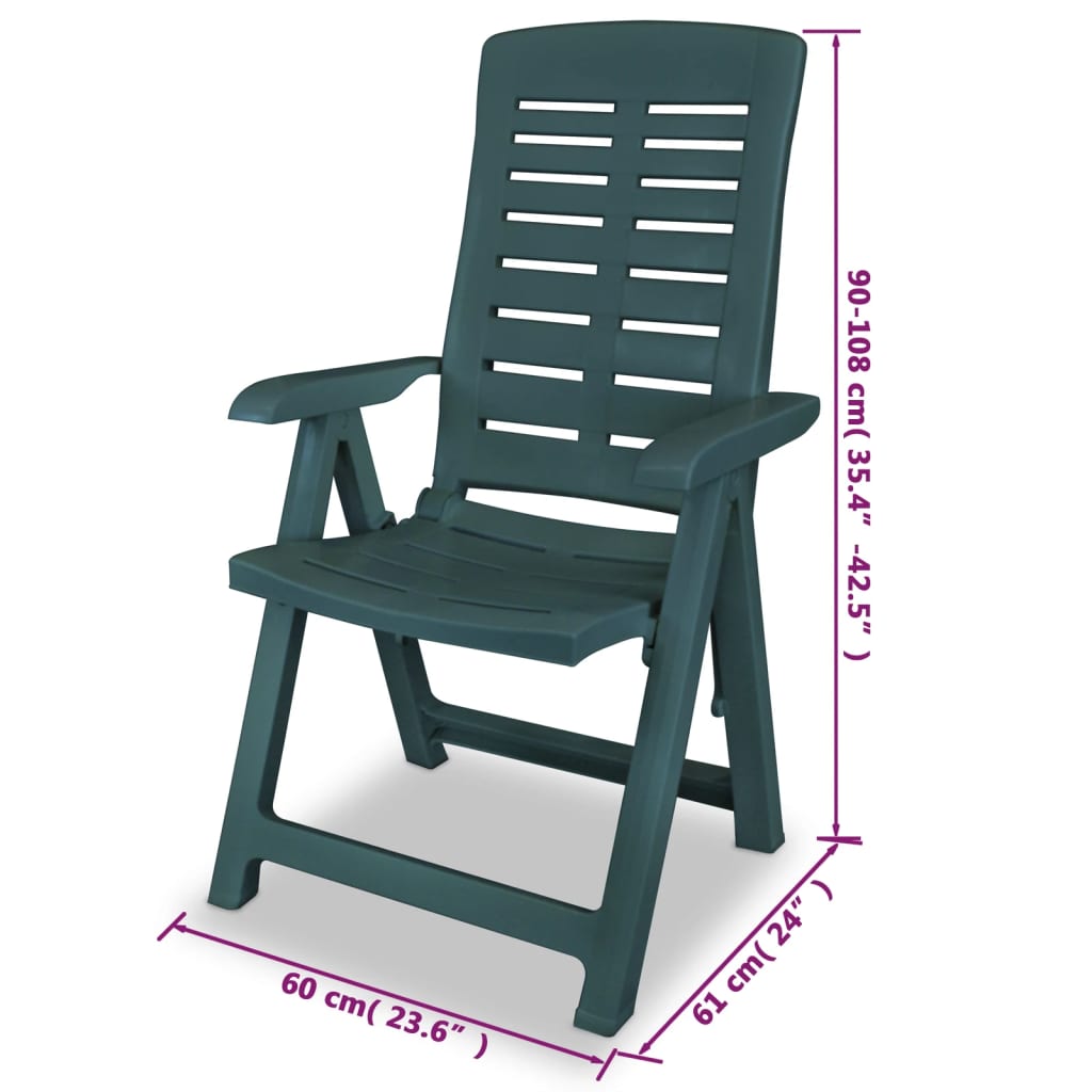 Set da Pranzo da Giardino 11 pz in Plastica Verde - homemem39