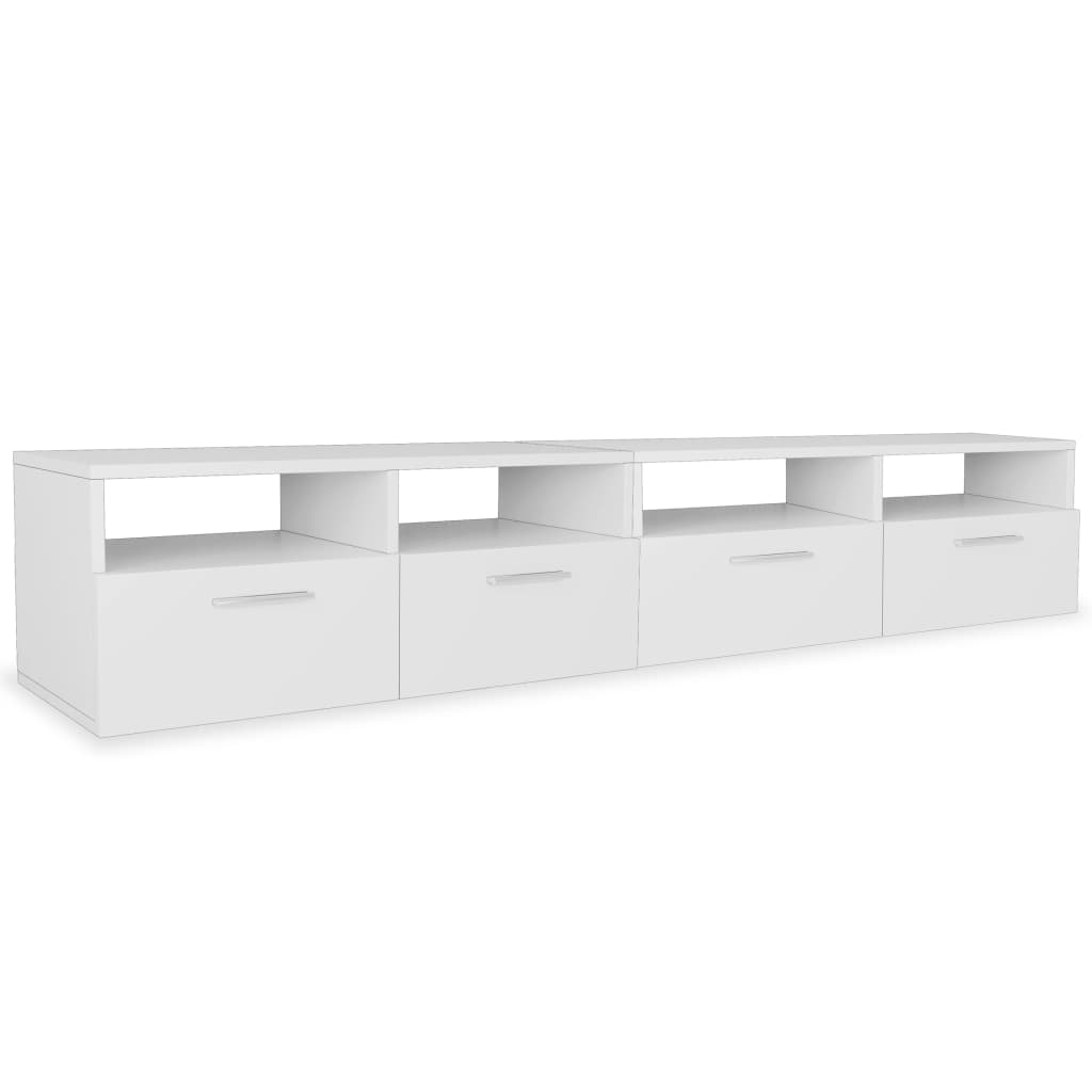 Mobile Porta TV 2 pz in Truciolato 95x35x36 cm Bianco - homemem39