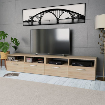 Mobili TV 2 pz in Legno Multistrato 95x35x36 cm Rovere - homemem39