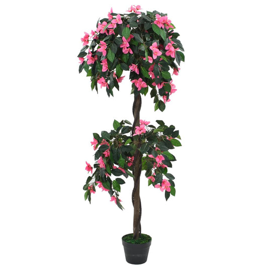 Pianta Artificiale di Rododendro con Vaso 155 cm Verde e Rosa - homemem39