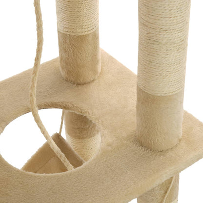 Albero per Gatti con Tiragraffi Sisal 140 cm Beige - homemem39