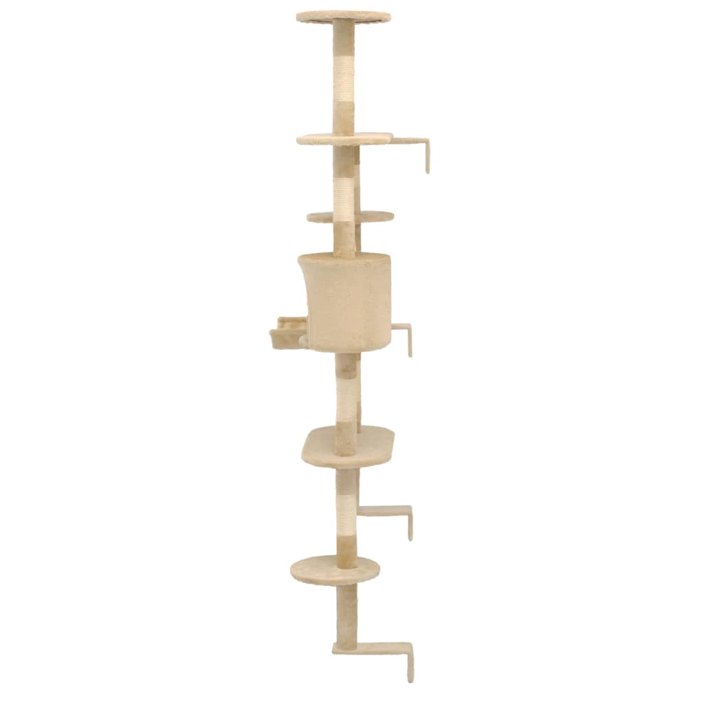 Albero per Gatti con Tiragraffi in Sisal da Parete 194 cm Beige - homemem39