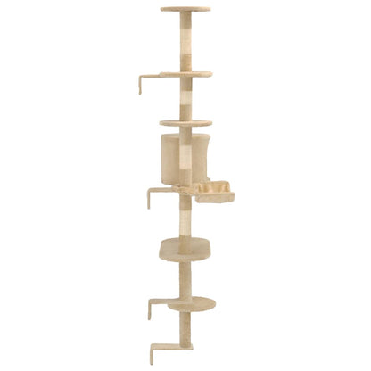 Albero per Gatti con Tiragraffi in Sisal da Parete 194 cm Beige - homemem39