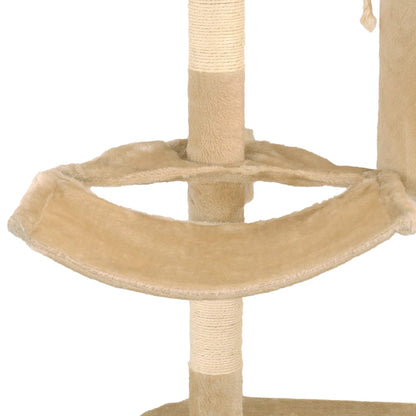 Albero per Gatti con Tiragraffi in Sisal da Parete 194 cm Beige - homemem39