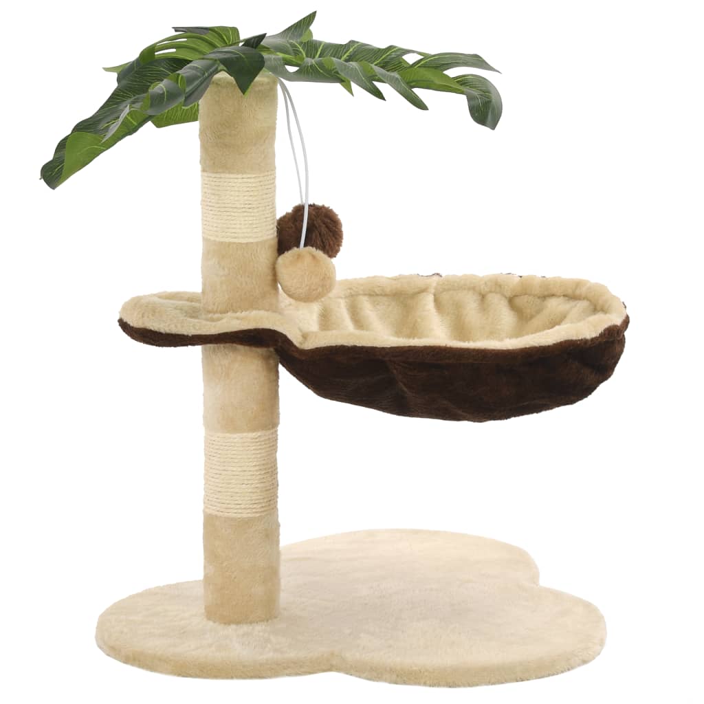 Albero per Gatti con Tiragraffi in Sisal 50cm Beige e Marrone - homemem39