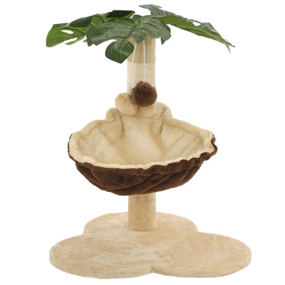 Albero per Gatti con Tiragraffi in Sisal 50cm Beige e Marrone - homemem39