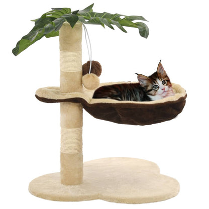 Albero per Gatti con Tiragraffi in Sisal 50cm Beige e Marrone - homemem39