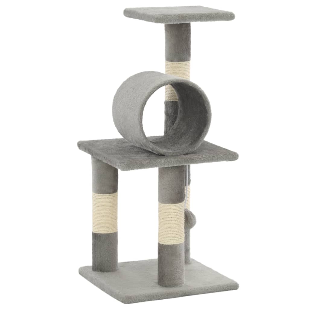 Albero per Gatti con Tiragraffi in Sisal 65 cm Grigio - homemem39