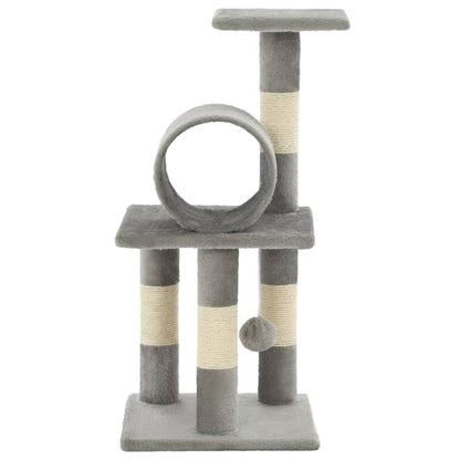 Albero per Gatti con Tiragraffi in Sisal 65 cm Grigio - homemem39