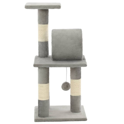 Albero per Gatti con Tiragraffi in Sisal 65 cm Grigio - homemem39